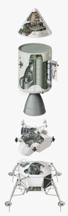 Gerahmter Druck : Mondmodulkomponenten des Apollo Gerahmter Druck : Mondmodulkomponenten des Apollo