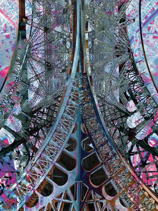Gerahmter Druck : Die Eiffelturm, abstrakte Visualisierung Gerahmter Druck : Die Eiffelturm, abstrakte Visualisierung