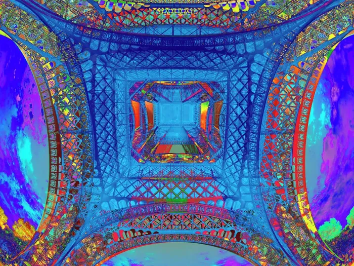 Gerahmter Druck : Die Eiffelturm, abstrakter Visuelleisierung Gerahmter Druck : Die Eiffelturm, abstrakter Visuelleisierung