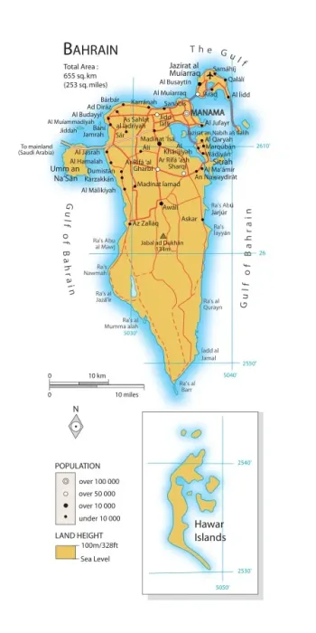 Gerahmter Druck : Karte des Bahrain Gerahmter Druck : Karte des Bahrain