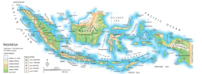 Gerahmter Druck : Karte von Indonesien Gerahmter Druck : Karte von Indonesien
