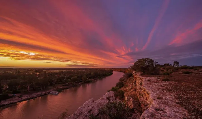 Gerahmter Druck : Sonnenuntergang am Murray River Gerahmter Druck : Sonnenuntergang am Murray River