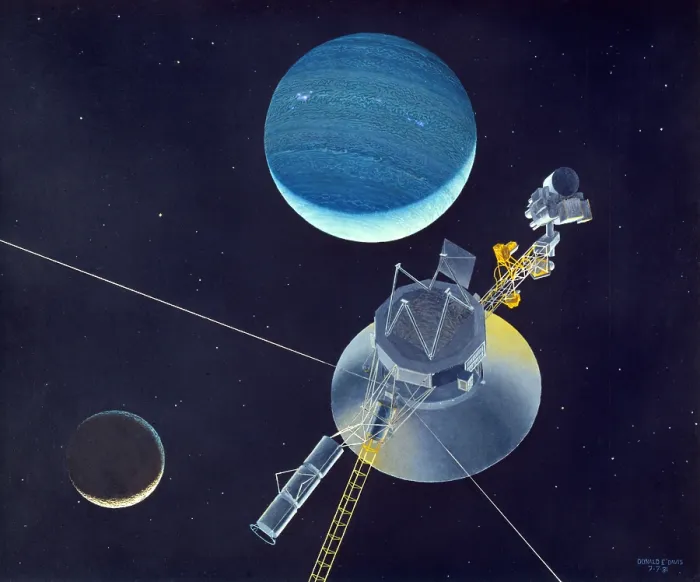 Gerahmter Druck : Voyager 2. 1981: Eine Simulation der Raumsonde Voyager 2 Gerahmter Druck : Voyager 2. 1981: Eine Simulation der Raumsonde Voyager 2