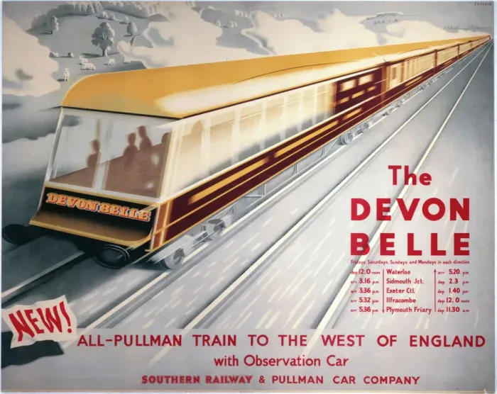 Gerahmter Druck : Die Devons Belle, Poster SR 1947 Gerahmter Druck : Die Devons Belle, Poster SR 1947