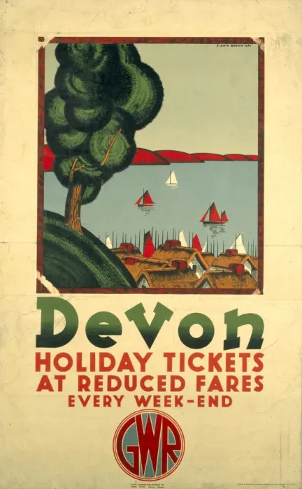 Gerahmter Druck : Devental, GWR-Plakat (Poster), 1932 Gerahmter Druck : Devental, GWR-Plakat (Poster), 1932