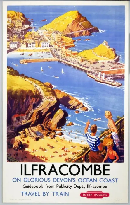 Gerahmter Druck : Ilfraukomb, BR-Plakate, 1950er Jahre Gerahmter Druck : Ilfraukomb, BR-Plakate, 1950er Jahre