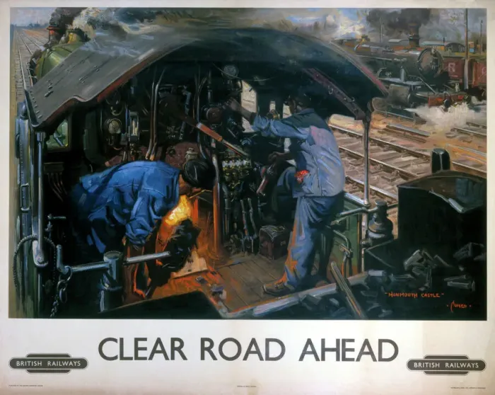 Gerahmter Druck : Klarer Weg vorne, Poster der Bundesstraße aus den 50ern Gerahmter Druck : Klarer Weg vorne, Poster der Bundesstraße aus den 50ern