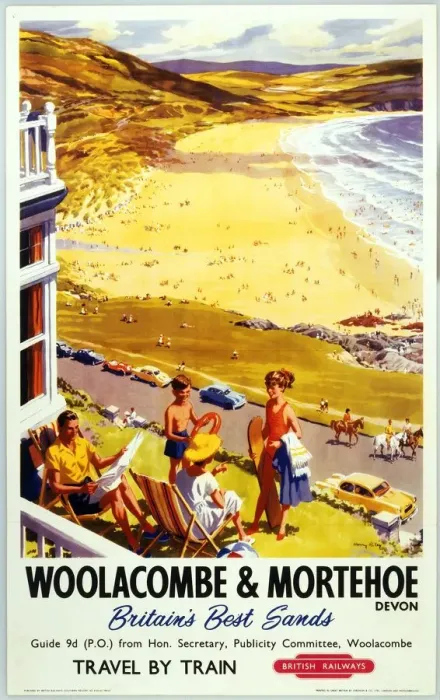Gerahmter Druck : Woolacombe und Mortenhoe, 1960 Gerahmter Druck : Woolacombe und Mortenhoe, 1960