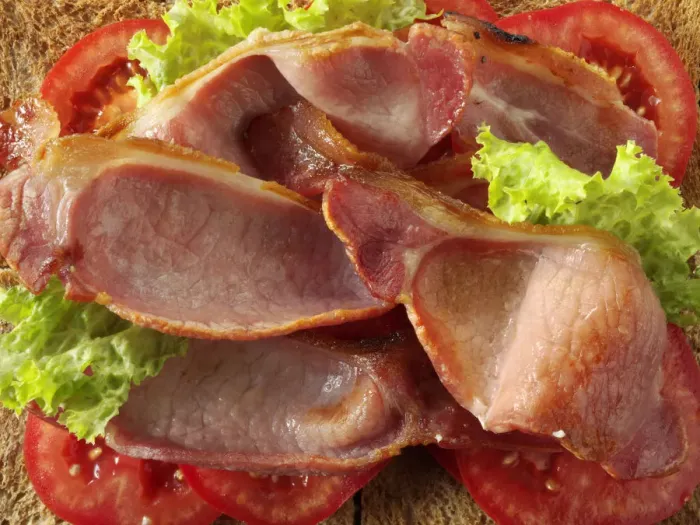 Gerahmter Druck : Bacon, Bacon, geschnitten. Gerahmter Druck : Bacon, Bacon, geschnitten.