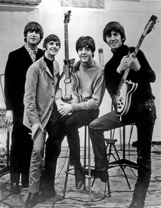 Gerahmter Druck : Beatles-Portrait im Studio Gerahmter Druck : Beatles-Portrait im Studio