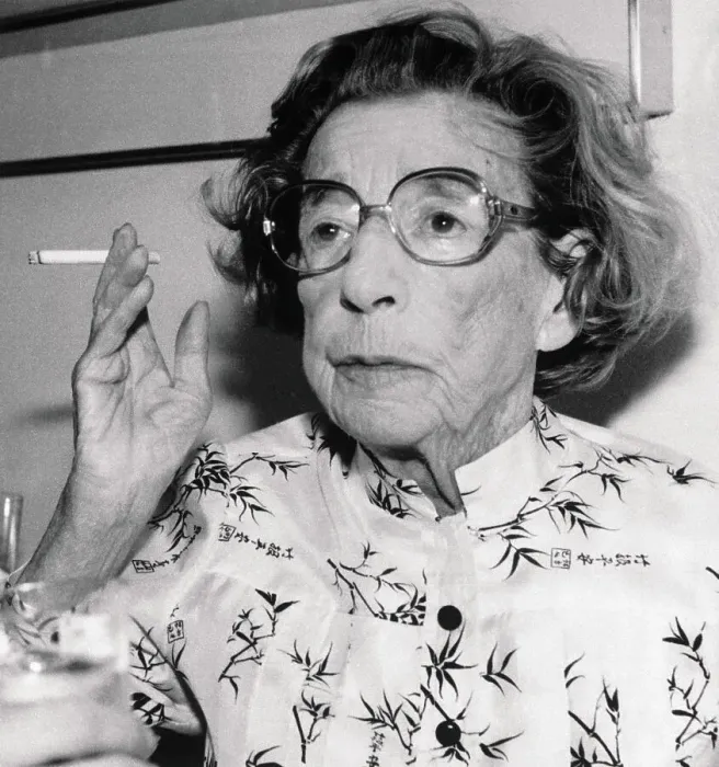 Gerahmter Druck : Autorin Lilian Hellmann Geste