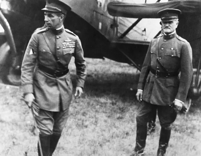 Gerahmter Druck : Billy Mitchell und General Pershing