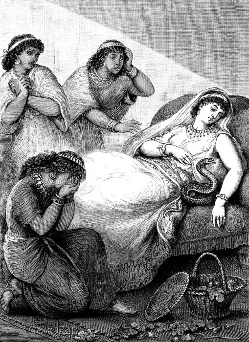 Gerahmter Druck : Der Tod von Kleopatra.