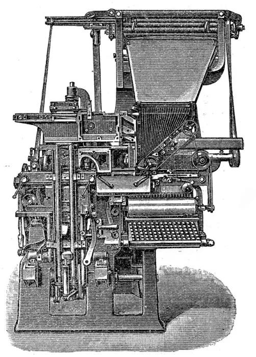 Gerahmter Druck : Linotype. Anleitung zur Verwendung des Linotypen Gerahmter Druck : Linotype. Anleitung zur Verwendung des Linotypen