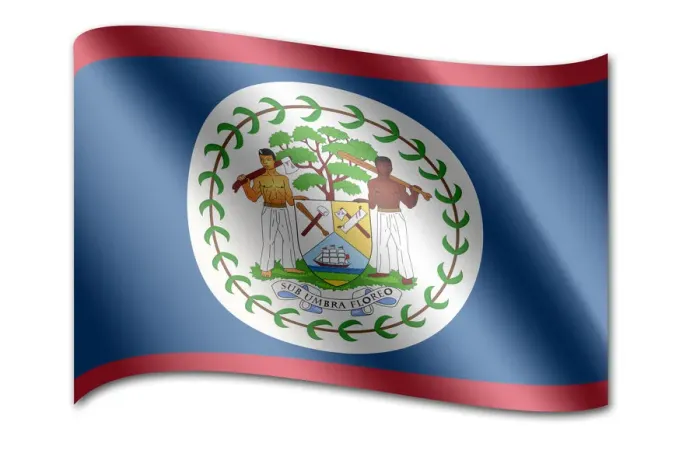 Gerahmter Druck : Bundesflagge von Belize Gerahmter Druck : Bundesflagge von Belize