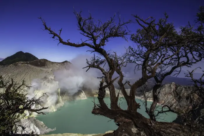 Gerahmter Druck : Indonesien, Java, Kawah Ijen