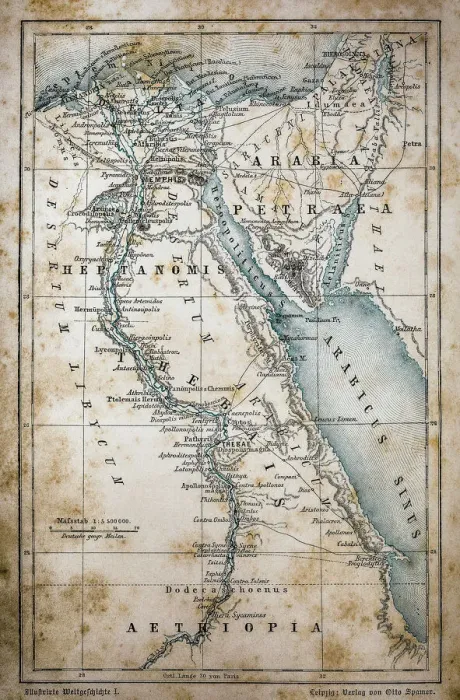 Gerahmter Druck : Karte Ägyptens Gerahmter Druck : Karte Ägyptens