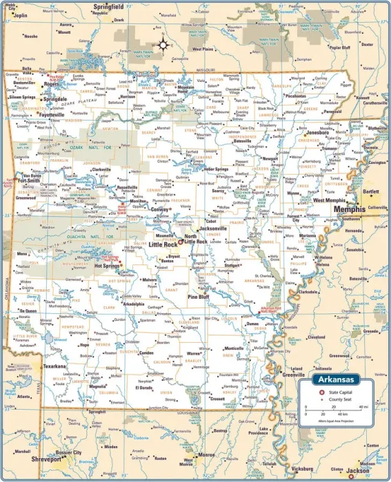 Gerahmter Druck : Bild des Arkansas-Staates Gerahmter Druck : Bild des Arkansas-Staates