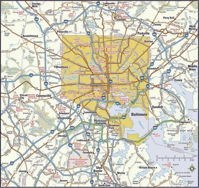 Gerahmter Druck : Baltimore, Maryland Bereich Gerahmter Druck : Baltimore, Maryland Bereich
