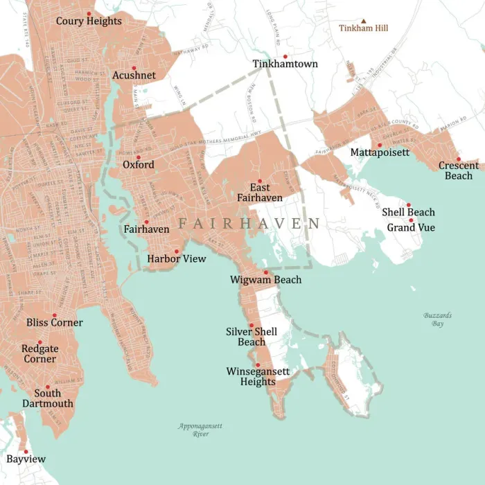 Gerahmter Druck : Bristol Fairhaven Vectorstraße Kartenmap Gerahmter Druck : Bristol Fairhaven Vectorstraße Kartenmap