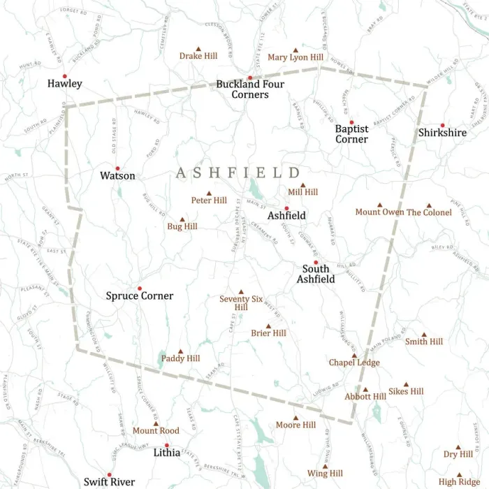 Gerahmter Druck : Karte von MA Franklins Ashfields Vector Road Gerahmter Druck : Karte von MA Franklins Ashfields Vector Road