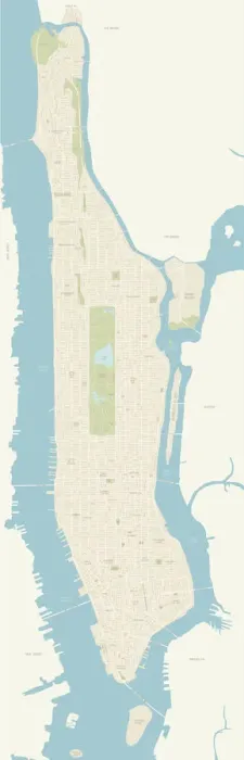 Gerahmter Druck : Karte von Manhattan Gerahmter Druck : Karte von Manhattan