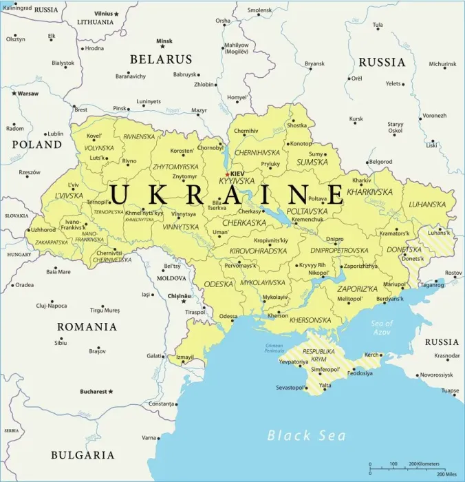 Gerahmter Druck : Karte der Ukraine Gerahmter Druck : Karte der Ukraine