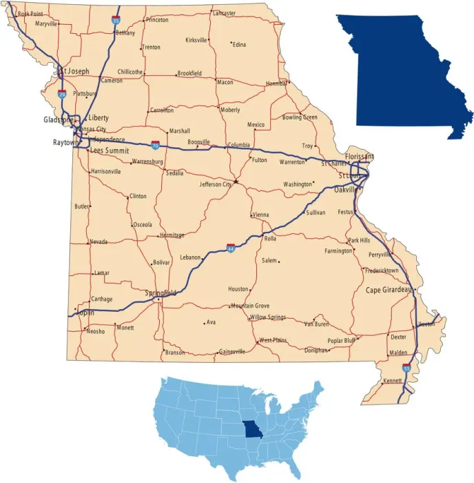 Gerahmter Druck : Bild der Missouri-Straße Gerahmter Druck : Bild der Missouri-Straße