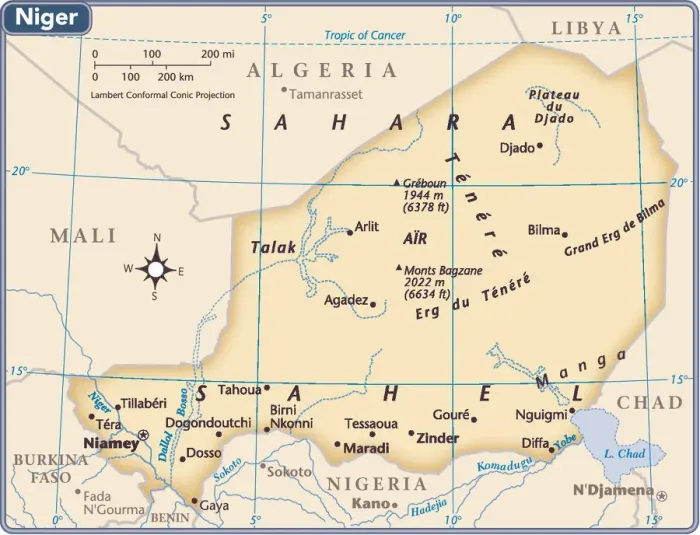 Gerahmter Druck : Bild der Republik Niger Gerahmter Druck : Bild der Republik Niger