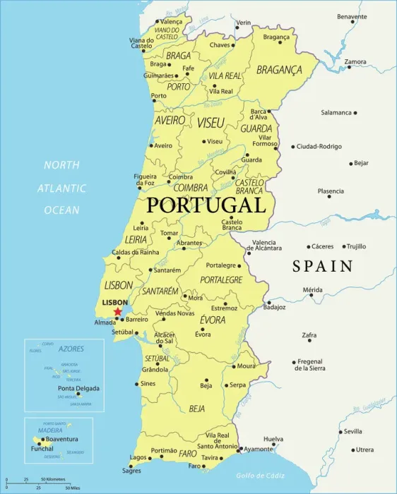 Gerahmter Druck : Portugals Referenzkarten