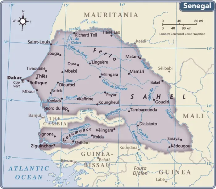 Gerahmter Druck : Bild der Republik Senegal Gerahmter Druck : Bild der Republik Senegal