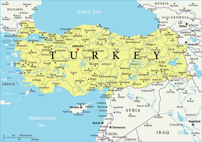 Gerahmter Druck : Turkei Kartenbezug Gerahmter Druck : Turkei Kartenbezug