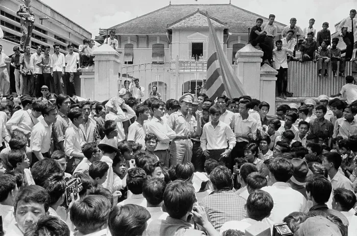Gerahmter Druck : Studentenproteste in Saigon Gerahmter Druck : Studentenproteste in Saigon