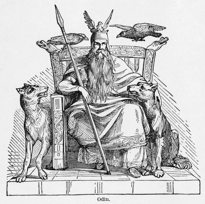 Gerahmter Druck : Odin gekrönt wurde Gerahmter Druck : Odin gekrönt wurde