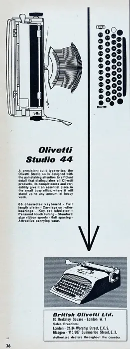 Gerahmter Druck : Olivetti Studio 44 Gerahmter Druck : Olivetti Studio 44