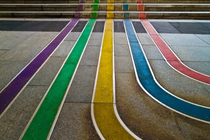 Gerahmter Druck : Regenbogenfarben Linien Gerahmter Druck : Regenbogenfarben Linien