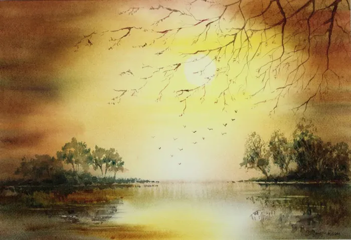 Gerahmter Druck : Stille am See Gerahmter Druck : Stille am See
