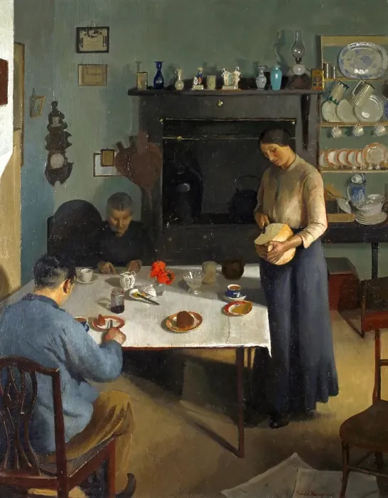 Gerahmter Druck : Der Teebrett, von Harold Harvey (1874-1941) Gerahmter Druck : Der Teebrett, von Harold Harvey (1874-1941)