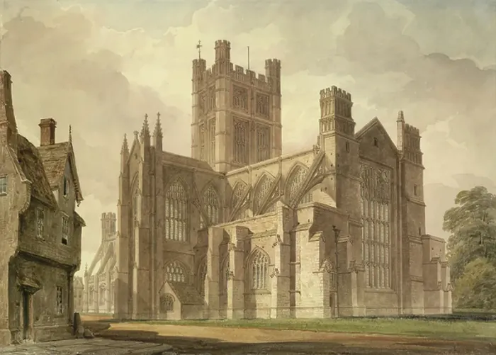 Gerahmter Druck : Ansicht der Bath Abbey