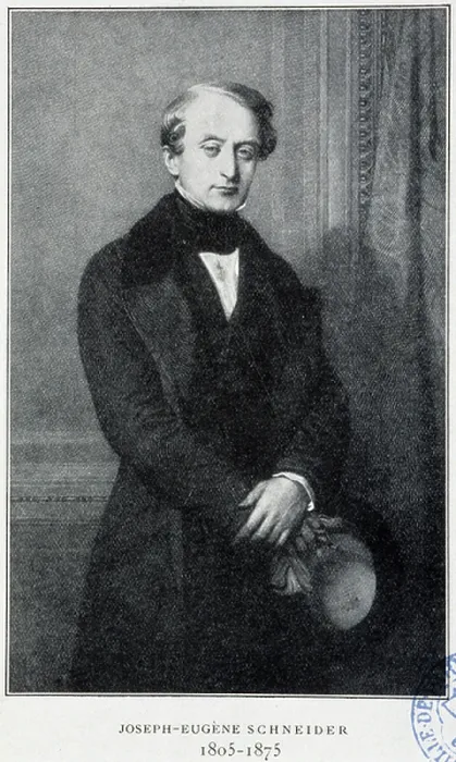 Gerahmter Druck : Porträt von Joseph Eugène Schneider, in Les Etablissements Schneider - Soziale Wirtschaft , Paris, Lahure, 1912. Gerahmter Druck : Porträt von Joseph Eugène Schneider, in Les Etablissements Schneider - Soziale Wirtschaft , Paris, Lahure, 1912.