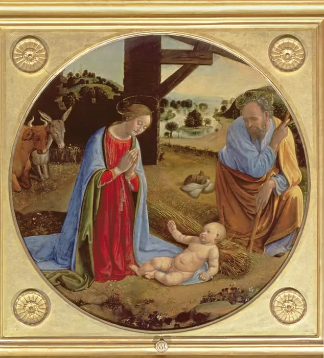 Gerahmter Druck : Die Geburt (Tempera auf Leinwand) Gerahmter Druck : Die Geburt (Tempera auf Leinwand)