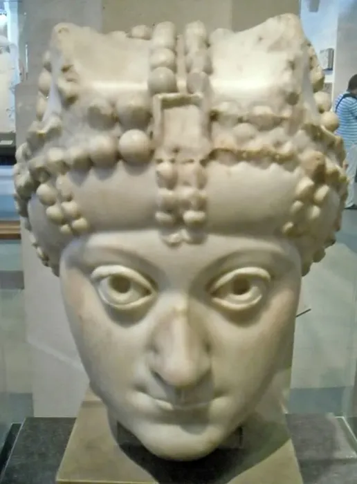 Gerahmter Druck : Kaiserin Ariane?, Konstantinopel oder Rom. Frühes 6. Jahrhundert. (Skulptur)