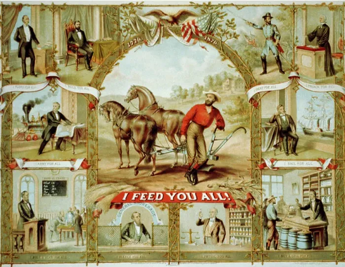 Gerahmter Druck : Ich ernähre euch alle, 1875.