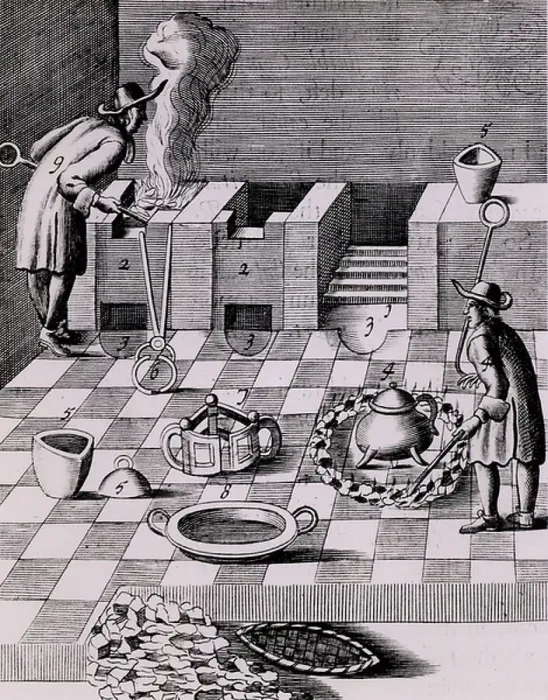 Gerahmter Druck : Goldraffination