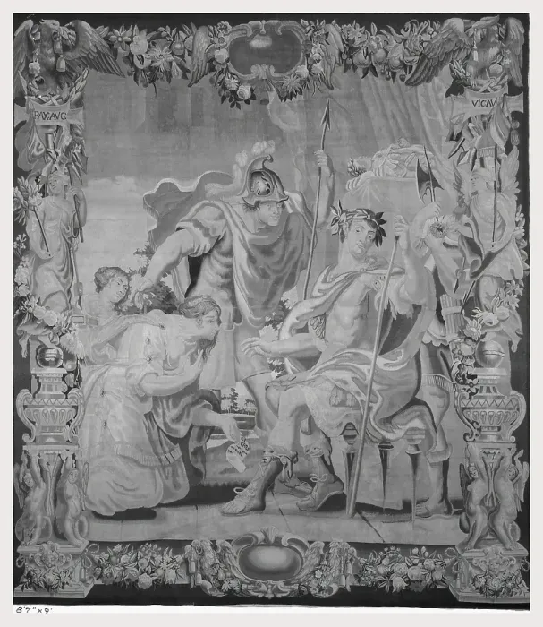 Gerahmter Druck : Augustus folgt Caesar. Gerahmter Druck : Augustus folgt Caesar.