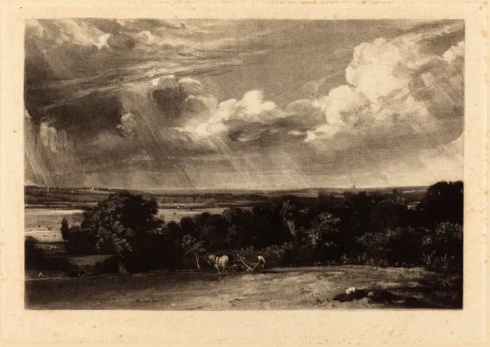 Gerahmter Druck : David Lucas nach John Constable (Britisch, 1802-1881), Ein Sommerland, um oder ab 1829 Gerahmter Druck : David Lucas nach John Constable (Britisch, 1802-1881), Ein Sommerland, um oder ab 1829