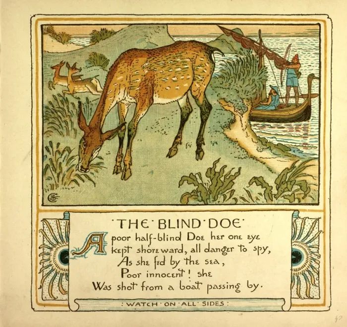 Gerahmter Druck : Der Blinde Hirsch