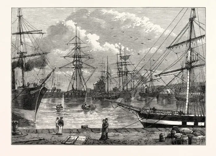 Gerahmter Druck : Die Hafen von Edinburgh in Leith Gerahmter Druck : Die Hafen von Edinburgh in Leith