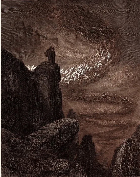 Gerahmter Druck : Der Sturm der Hölle von Gustave Doré Gerahmter Druck : Der Sturm der Hölle von Gustave Doré