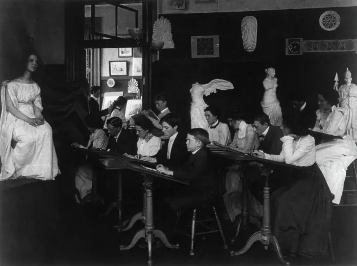 Gerahmter Druck : Kunstunterricht am Eastern High School, 1899? Erstellerin: Frances Benjamin Johnston Gerahmter Druck : Kunstunterricht am Eastern High School, 1899? Erstellerin: Frances Benjamin Johnston